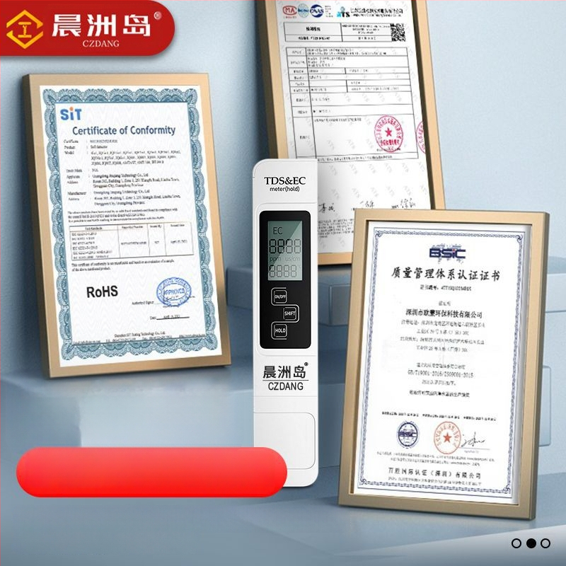 Prenosný analyt kvality vody Morning Island A1 – pH, TDS 0–9999 ppm, vodivosť 0–9999 µS/cm, presnosť 2% F.S.