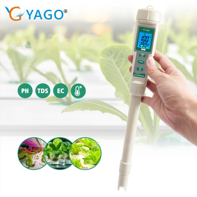 Rýchly 4-v-1 analyzátor kvality vody: pH, celková tvrdosť, TDS/EC vodivosť a teplota | Model YY-1040