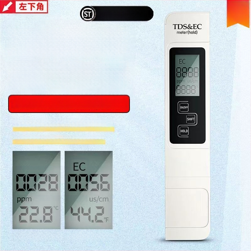 Five man Prenosný analyzátor kvality vody – Tri v jednom: teplota, EC (vodivosť) a TDS – Model 1