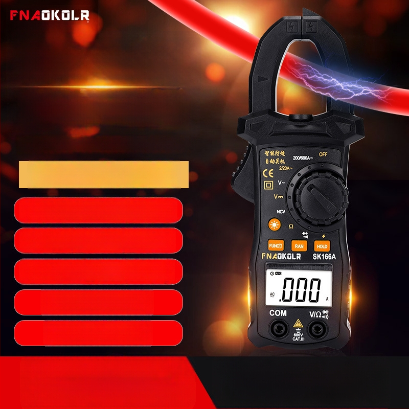 Digitálny kliešťový merač, multifunkčný multimetr, rozsah 600A, displej 1999