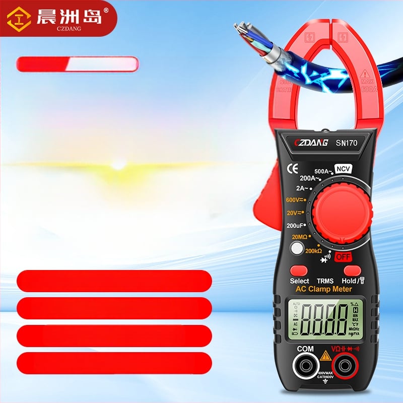 CZDANG Vysoko presný prenášateľný kliešťový multimeter s digitálnym displejom pre elektrikárov