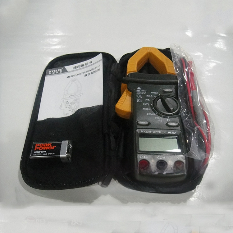 Huayi MS2001C klampový ampermeter s digitálnym displejom, rozsah 0-1000 A
