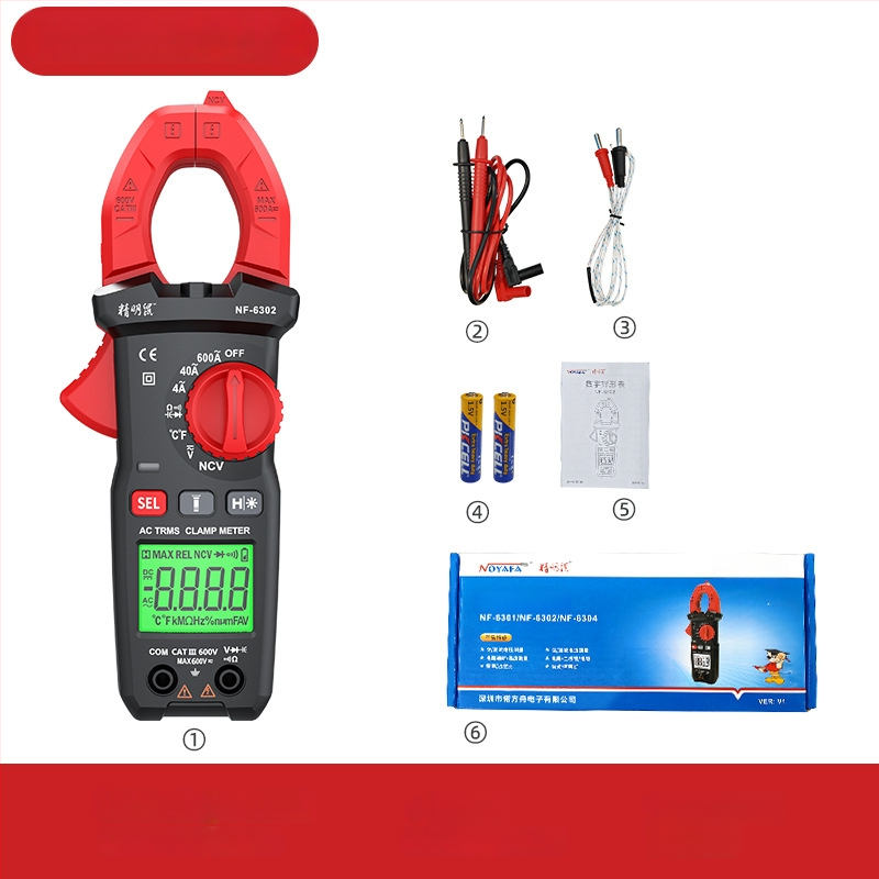 NF-6301 klipový multimeter - digitálny vysokopresný, automatický klipový ampermeter, CE ISO9001 FCC REACH certifikovaný