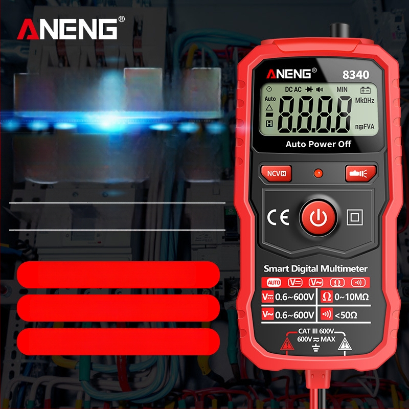 ANENG digitálny multimetr s automatickým rozsahom, vysoko presný, ochrana proti vzplanutiu, kompaktný ručný dizajn, pre domáce použitie