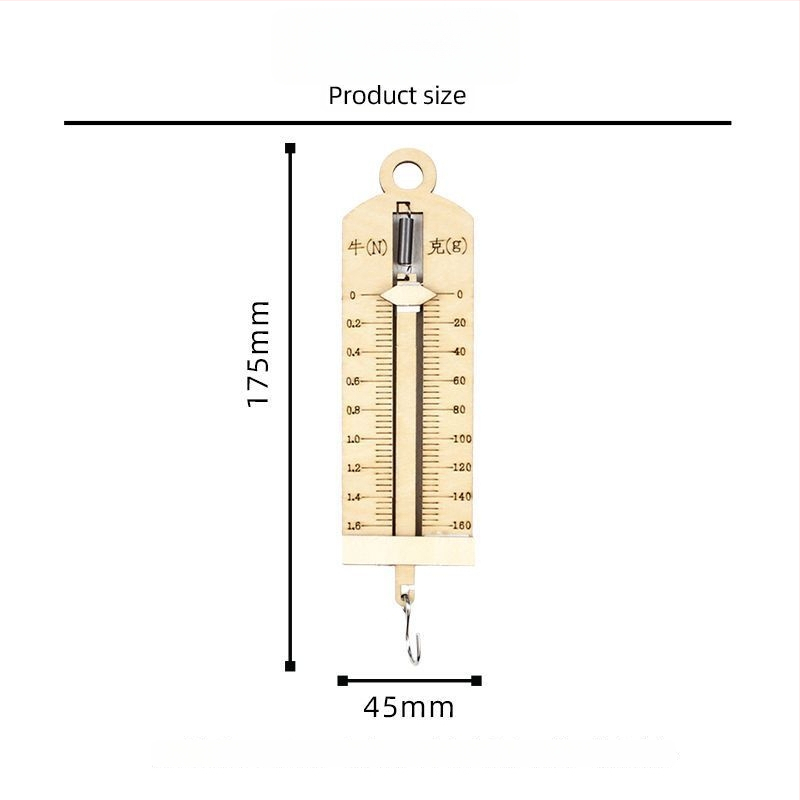 Dynamometer s pružinou – drevená vzdelávacia hračka pre vek 7–14, balené v taške, OEM logo