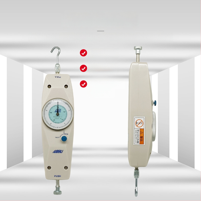 Aigu ukazovateľový merací prístroj sily NK-10–NK-500; zariadenie na meranie sily s ukazovateľom, rozsah merania 10–50, presnosť ±0,5%.