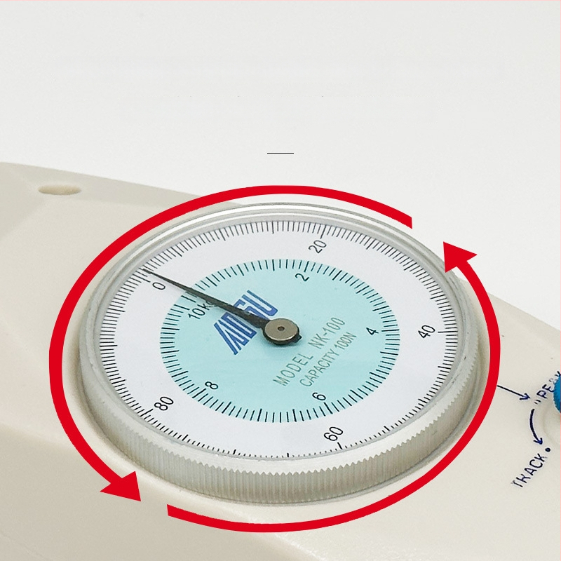 Aigu ukazovateľový merací prístroj sily NK-10–NK-500; zariadenie na meranie sily s ukazovateľom, rozsah merania 10–50, presnosť ±0,5%.