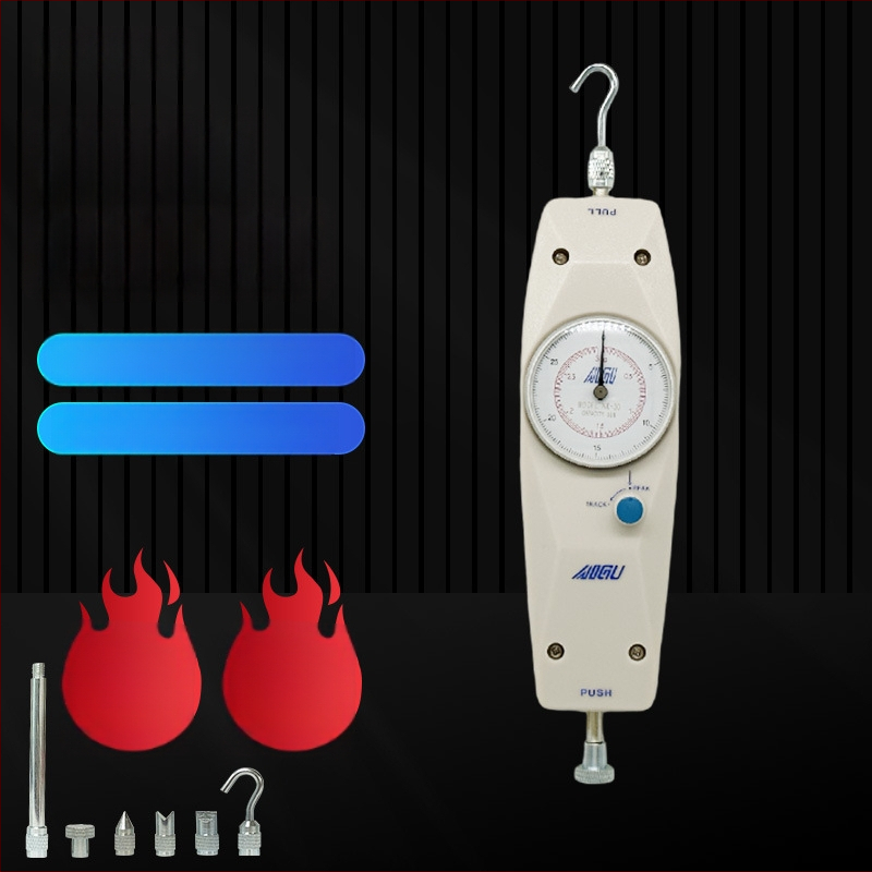 Aigu ukazovateľový merací prístroj sily NK-10–NK-500; zariadenie na meranie sily s ukazovateľom, rozsah merania 10–50, presnosť ±0,5%.
