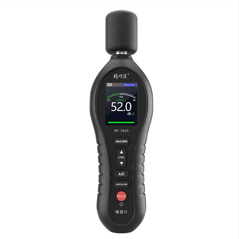 NF-562S digitálny merač hluku – ručný, vysoká presnosť, 0–40°C, hmotnosť 0,1 kg