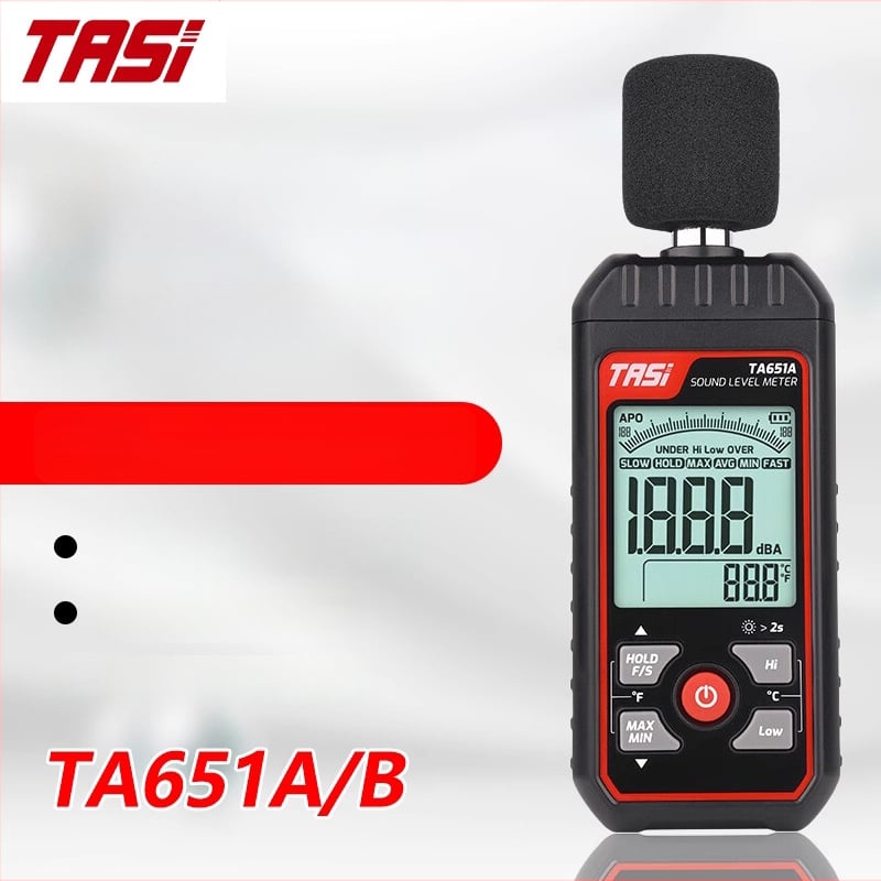 Tesas TA651A/B priemyselný digitálny hlukomer s alarmom hornej a dolnej hranice a vysokopresným senzorom