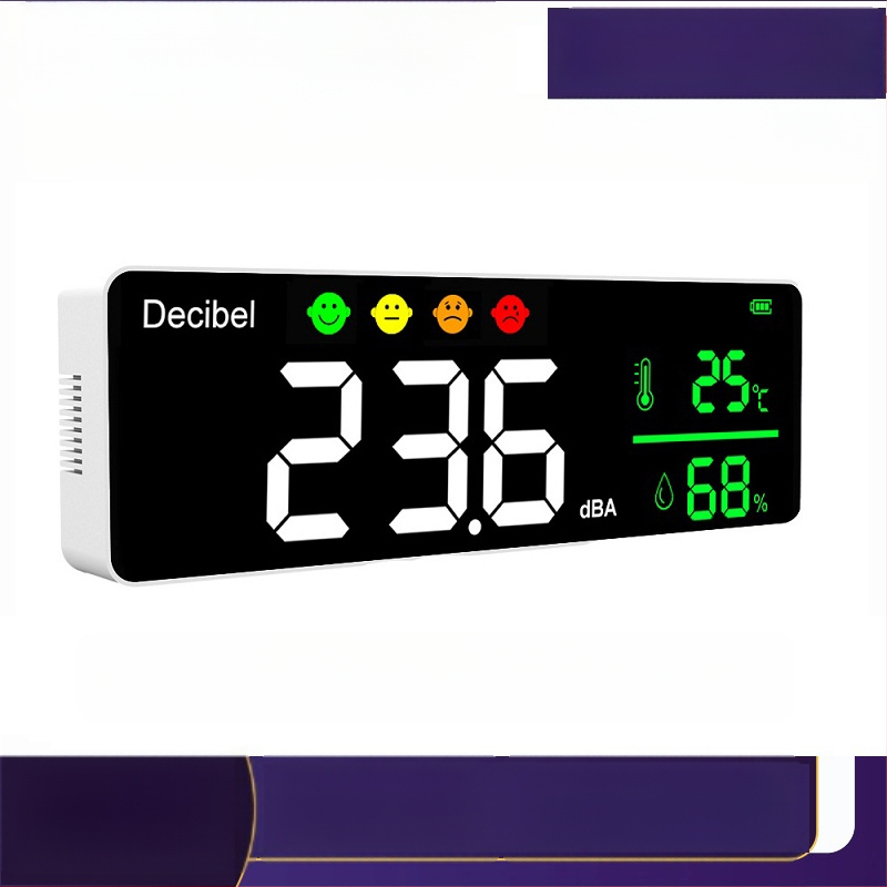 Nástenný digitálny hlukomer, model Upgrade dm1306d, teplota a vlhkosť