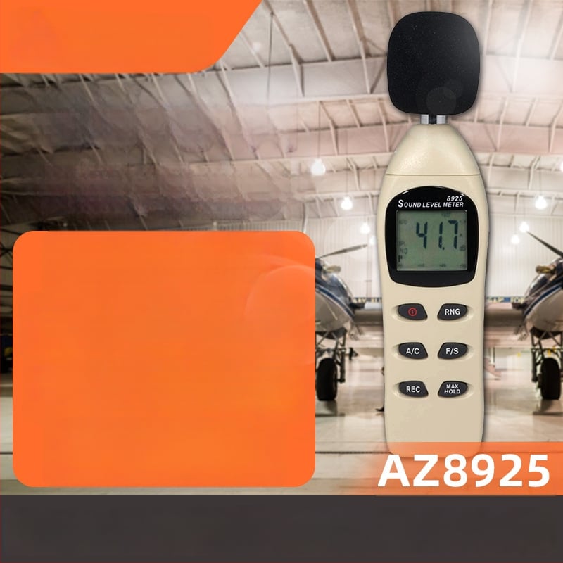 AZ8925-digitálny hlukomer, Az/Hengxin, rozsah merania 40–130 dB, presnosť ±2 dB, rozlíšenie 0,1 dB, prevádzková teplota −10 až 60 °C