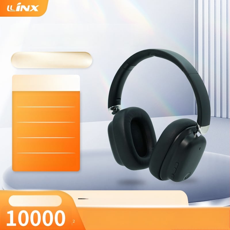 Căști wireless negre cu ANC, sunet stereo, Bluetooth, pentru gaming pe laptop, autonomie îndelungată a bateriei