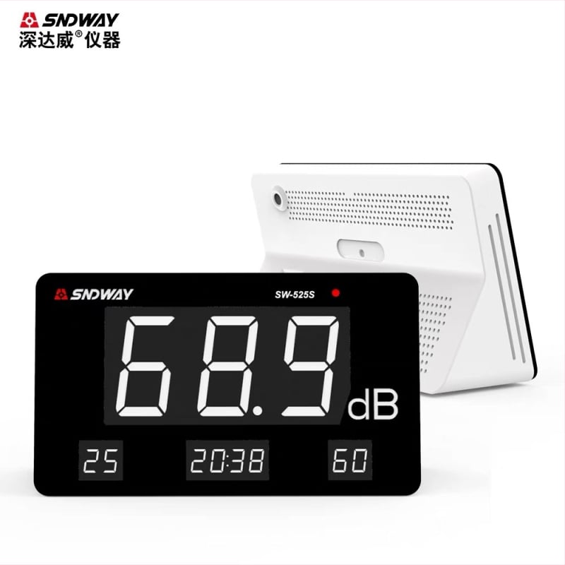 Stolný digitálny merač hluku SW-525S, rozsah 30-130 dB, presnosť ±1.5 dB, rozlíšenie 0.1 dB, prevádzková teplota 0-40°C
