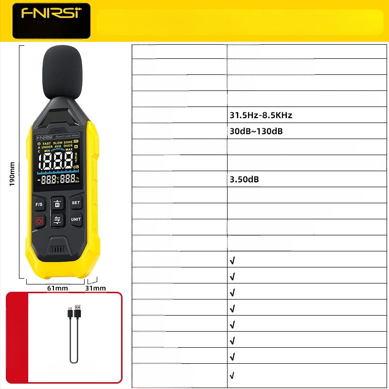 Digitálny hlukomer, model FDM01, Číslo položky F77M76M6MH8T9S