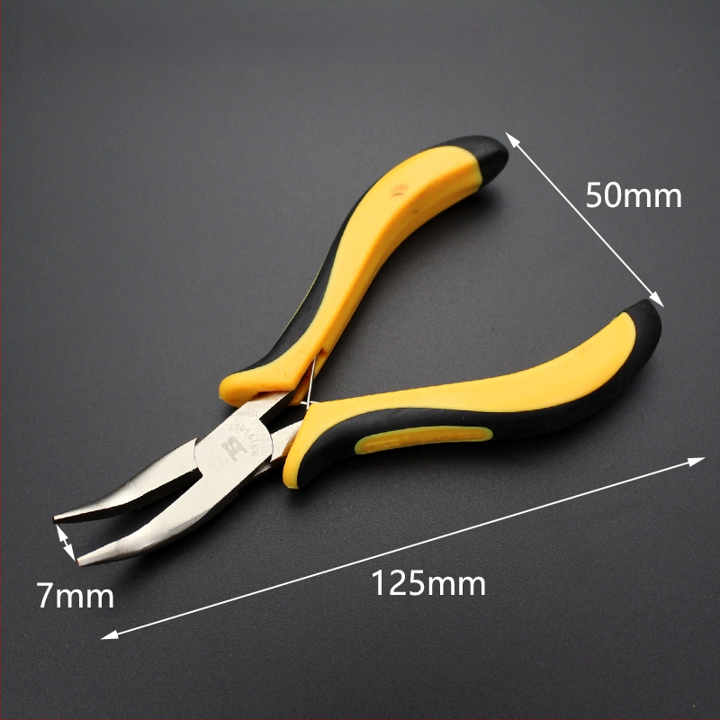 Kliešte s oblou ústou, s dlhým nosom s zubami, zahnutou hlavou, izolované, 45# oceľ