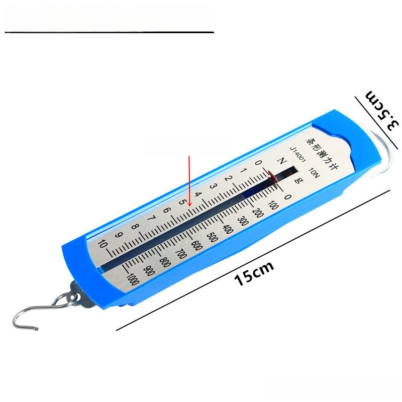 5N pružinový dinamometer s kovovým hákom – výučbový nástroj z mechaniky pre základnú a strednú školu