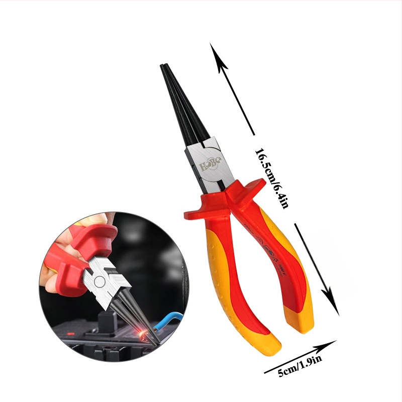 Izolované viacúčelové elektrikárske kliešte, ihlová špička, odizolovač káblov, chróm-molybdenová oceľ, hmotnosť 0,2 kg