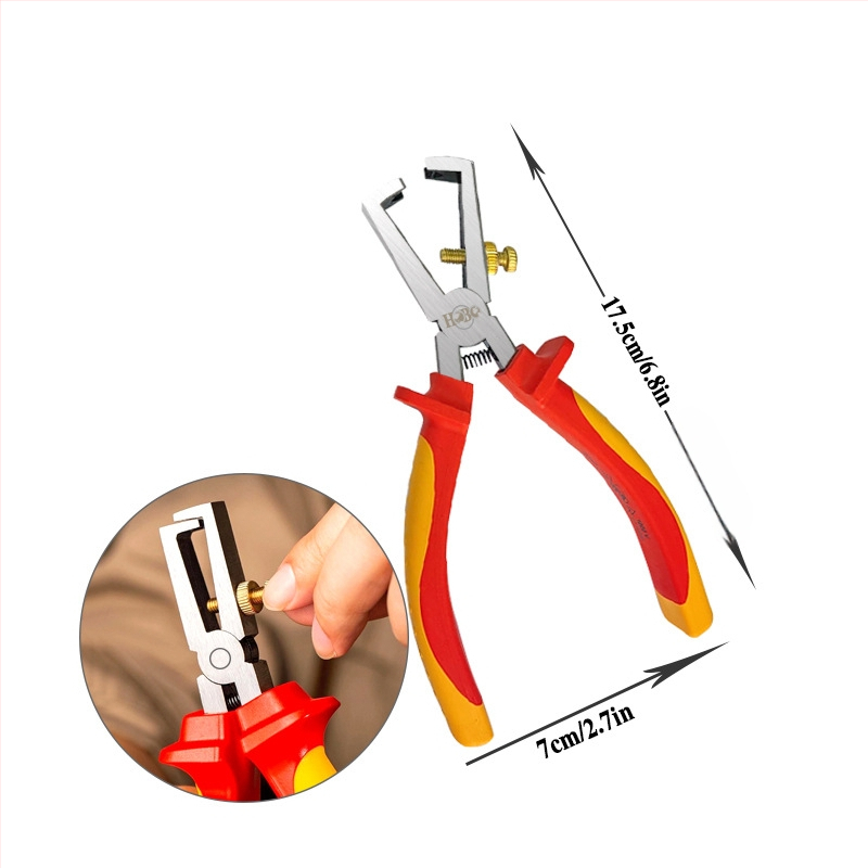 Izolované viacúčelové elektrikárske kliešte, ihlová špička, odizolovač káblov, chróm-molybdenová oceľ, hmotnosť 0,2 kg