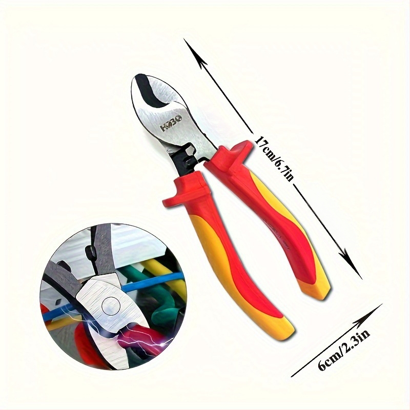 Izolované viacúčelové elektrikárske kliešte, ihlová špička, odizolovač káblov, chróm-molybdenová oceľ, hmotnosť 0,2 kg