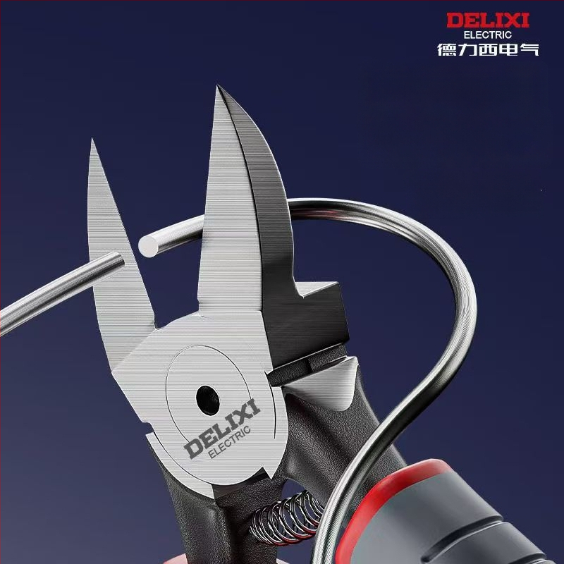 Delixi Electric priemyselné diagonálne rezné kliešte, vysoká tvrdosť, naklonené čeľuste, z chróm-vanádiovej ocele