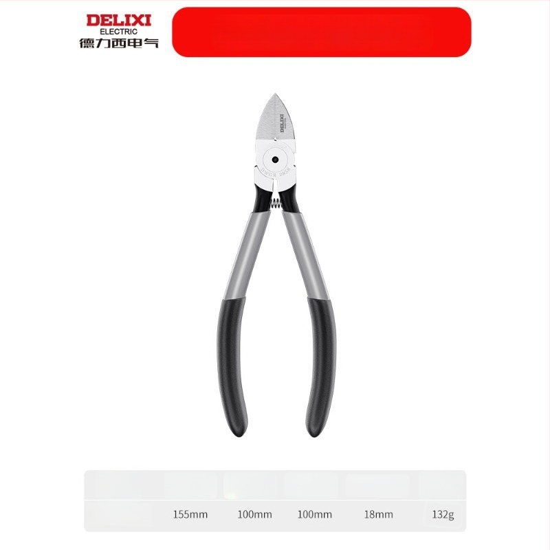 Delixi Electric priemyselné diagonálne rezné kliešte, vysoká tvrdosť, naklonené čeľuste, z chróm-vanádiovej ocele