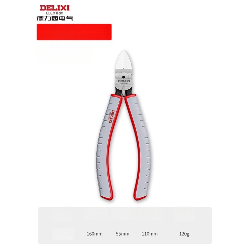 Delixi Electric priemyselné diagonálne rezné kliešte, vysoká tvrdosť, naklonené čeľuste, z chróm-vanádiovej ocele