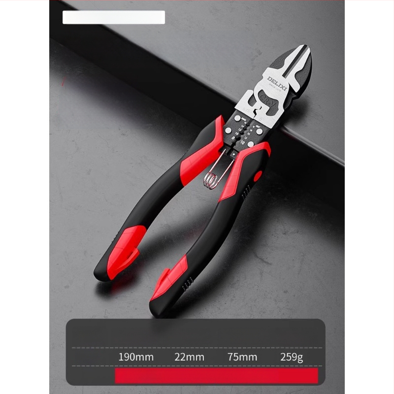 Delixi Electric priemyselné diagonálne rezné kliešte, vysoká tvrdosť, naklonené čeľuste, z chróm-vanádiovej ocele