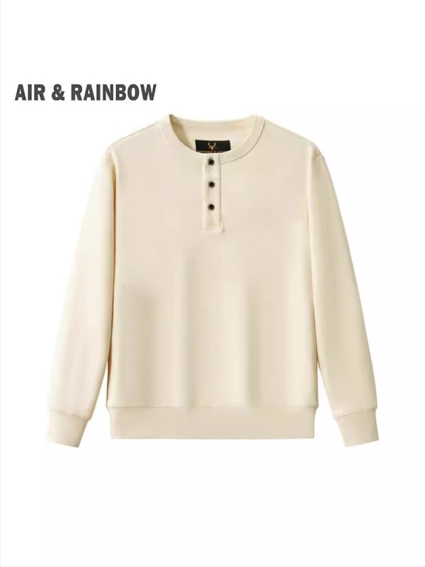 Meeste puuvillane Parisian Twill dressipluus, ümmarguse kaelusega, pikkade varrukatega (Kevad 2025; 350 g; Puuvill 81–90%; Parisian Twill; Ümmargune kaelus, Pikad varrukad)