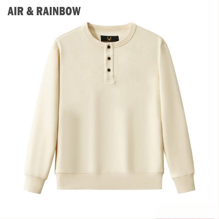 Meeste puuvillane Parisian Twill dressipluus, ümmarguse kaelusega, pikkade varrukatega (Kevad 2025; 350 g; Puuvill 81–90%; Parisian Twill; Ümmargune kaelus, Pikad varrukad)