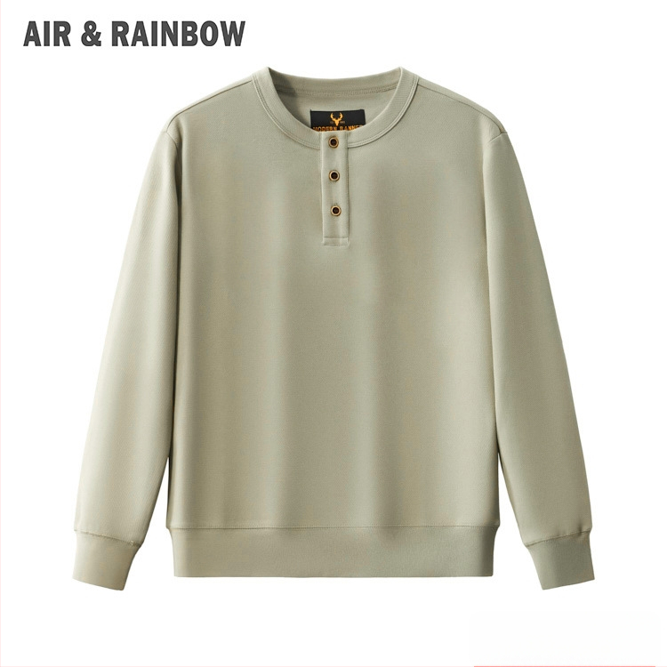 Meeste puuvillane Parisian Twill dressipluus, ümmarguse kaelusega, pikkade varrukatega (Kevad 2025; 350 g; Puuvill 81–90%; Parisian Twill; Ümmargune kaelus, Pikad varrukad)