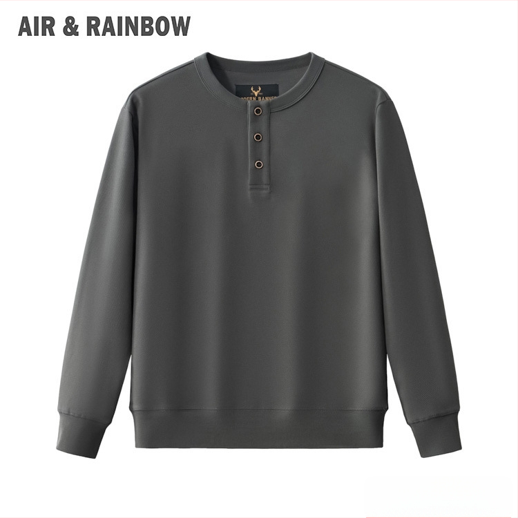 Meeste puuvillane Parisian Twill dressipluus, ümmarguse kaelusega, pikkade varrukatega (Kevad 2025; 350 g; Puuvill 81–90%; Parisian Twill; Ümmargune kaelus, Pikad varrukad)