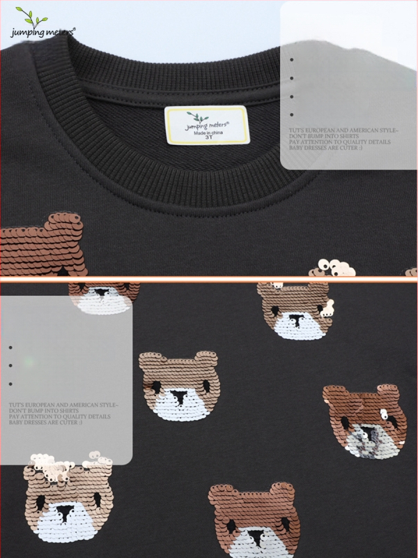 Princezná šaty pre dievčatá s dlhými rukávmi, 98% bavlna, cartoon vzor, pre dievčatá 3–8 rokov