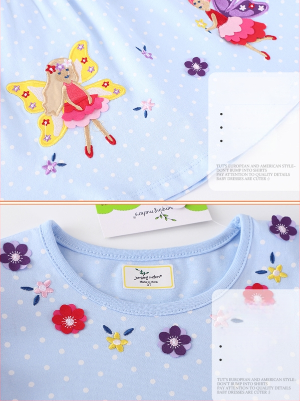 Detské šaty v štýle európsko-americkom, s dlhými rukávmi, 100% bavlna, kreslený vzor