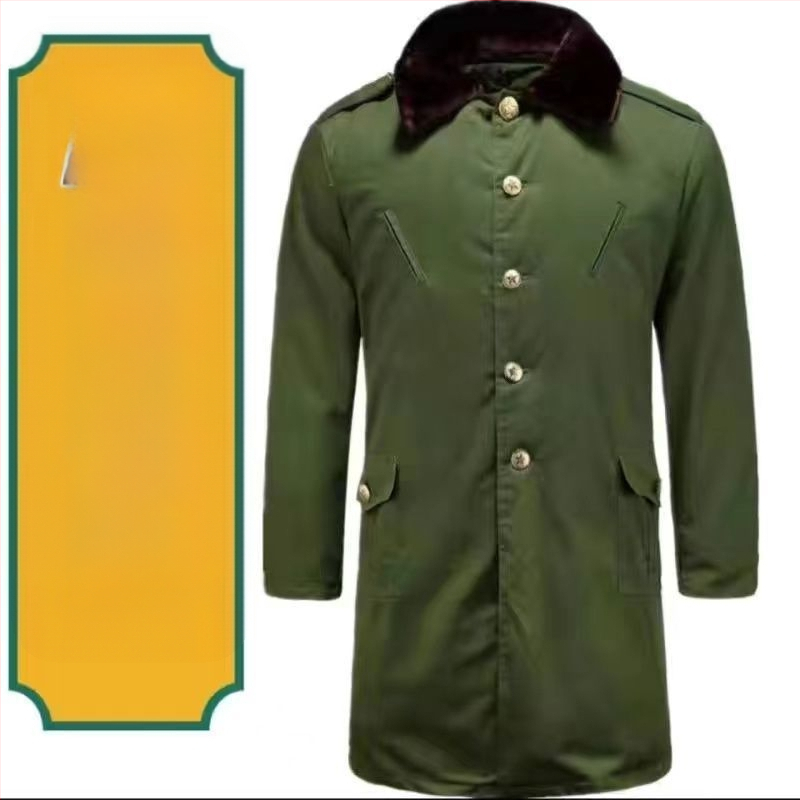 Dlhý kabát, kórejská verzia, voľný strih, corduroy látka, hlavná tkanina: ľan, obsah < 10%