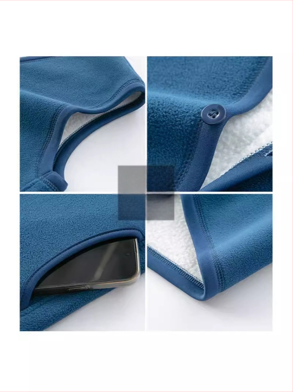 Pánska flisová vesta s fleecovou podšívkou, V-krk, voľný strih, štýl kardigán, viac vreciek