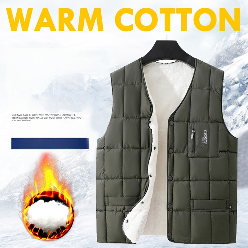 Pánska vesta s výplňou z polyesteru a bavlny, s kapucňou, V-krk, dvojité zapínanie, pruhovaný vzor, hrubá zimná casual