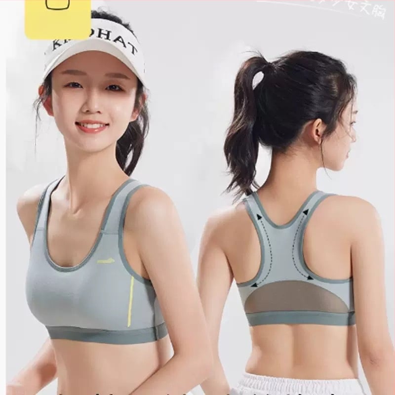Športová podprsenka s pevnými košíčkami pre dievčatá 12–15 rokov, bavlnená látka, plný košíček, tenká tvarovaná košíček s peny, pevné dvojité ramienka, priedušná a odvádza pot