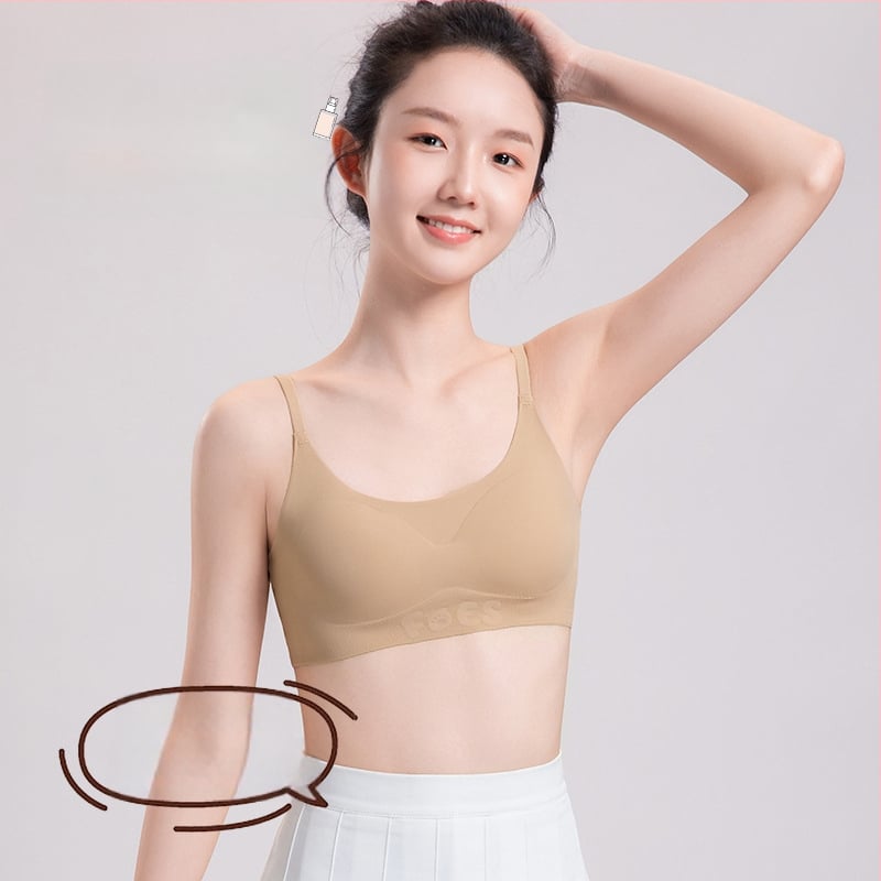 Bešvový tanktopový podprsenka pre tínedžerky 12–15 rokov, športový štýl; plná miska s tenkou formovanou miskou; miska bavlna; hlavný materiál: elastan; podšívka: nylon/poliamid 70–80%; bez zapínania; pevné dvojité ramienka