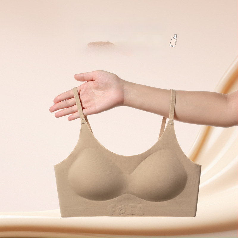 Bešvový tanktopový podprsenka pre tínedžerky 12–15 rokov, športový štýl; plná miska s tenkou formovanou miskou; miska bavlna; hlavný materiál: elastan; podšívka: nylon/poliamid 70–80%; bez zapínania; pevné dvojité ramienka