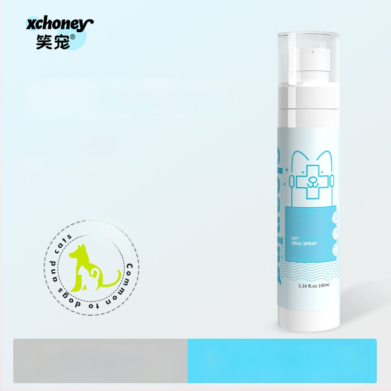 Sprej na ústnu hygienu pre domáce zvieratá - osvieženie dychu, ekologický plast, univerzálne použitie (Značka: Xiao Chong)