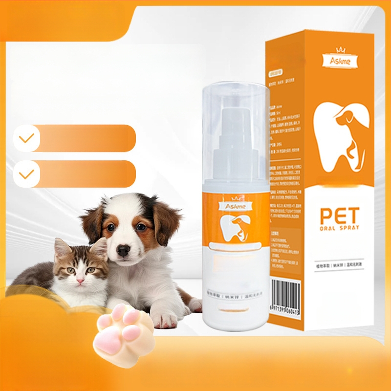 sprej na ústnu hygienu pre domáce zvieratá – pre mačky a psy, antibakteriálny a protizápalový, svieži dych, odstraňuje zubný kameň a škvrny, starostlivosť o ďasná