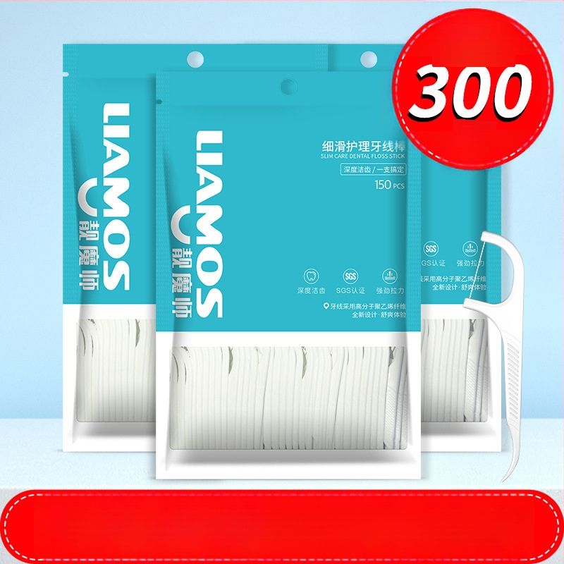 Dental floss pick – Pretty Magician, jednorazový, PS rukoväť, vlákno z polyetylénu s vysokou molekulovou hmotnosťou, 100–200 ks na balenie, 150 balení v krabici