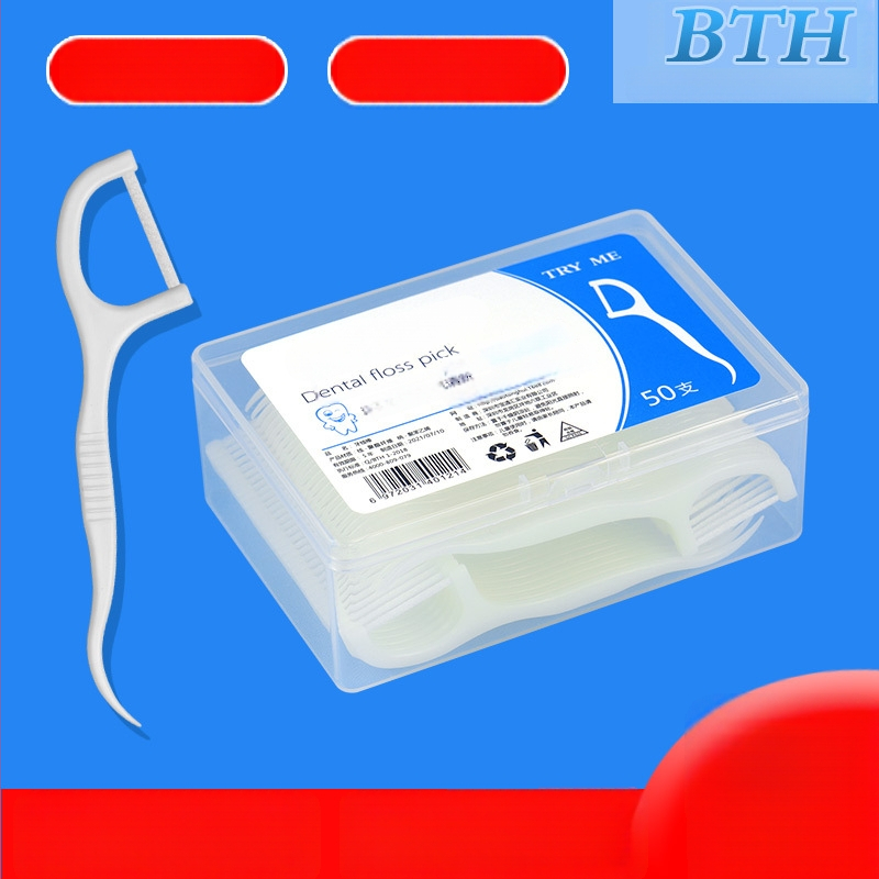 Zubné niťové tyčinky – ultra tenká plochá niť, z plastu, jednorazové, 30–50 ks, balenie 300 krabičiek