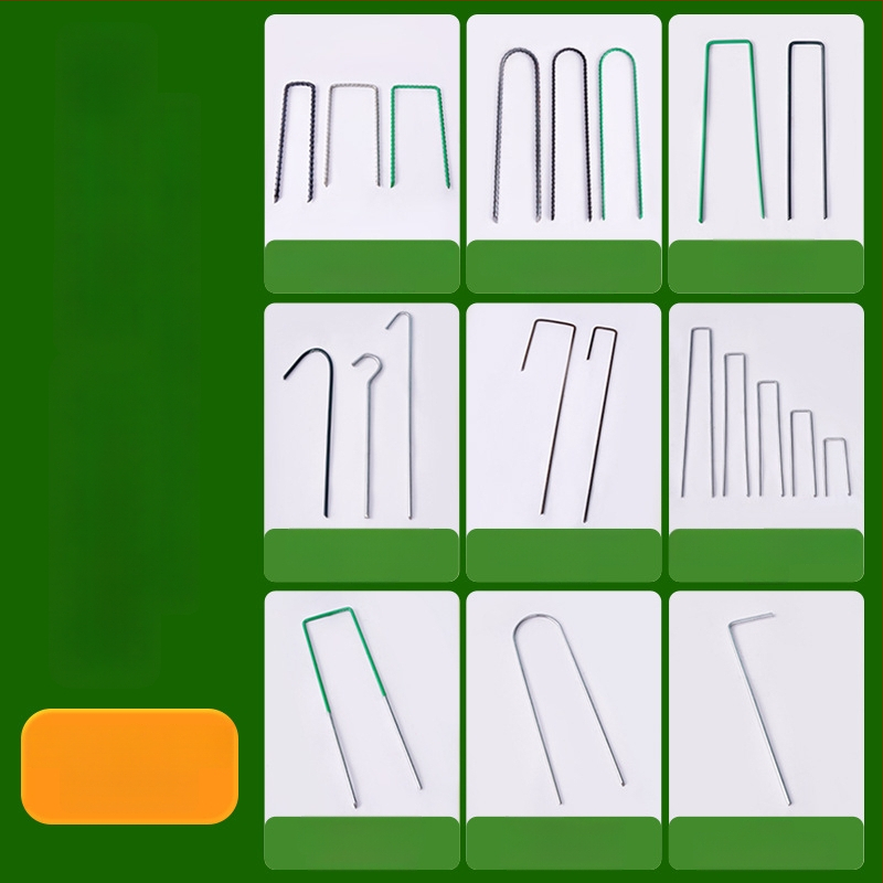 Závitové U-tvarované kolíky do zeme s šikmým hrotom, galvanizované, na upevnenie rúr v záhrade a v skleníku a na upevnenie fólie proti burine