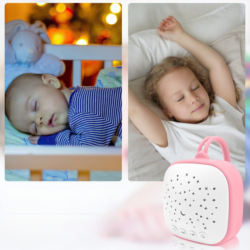 Prenosné zariadenie na spanie pre bábätká s bielym šumom a hudbou — bez displeja, verzia s nabíjaním, bez vstavaných batérií