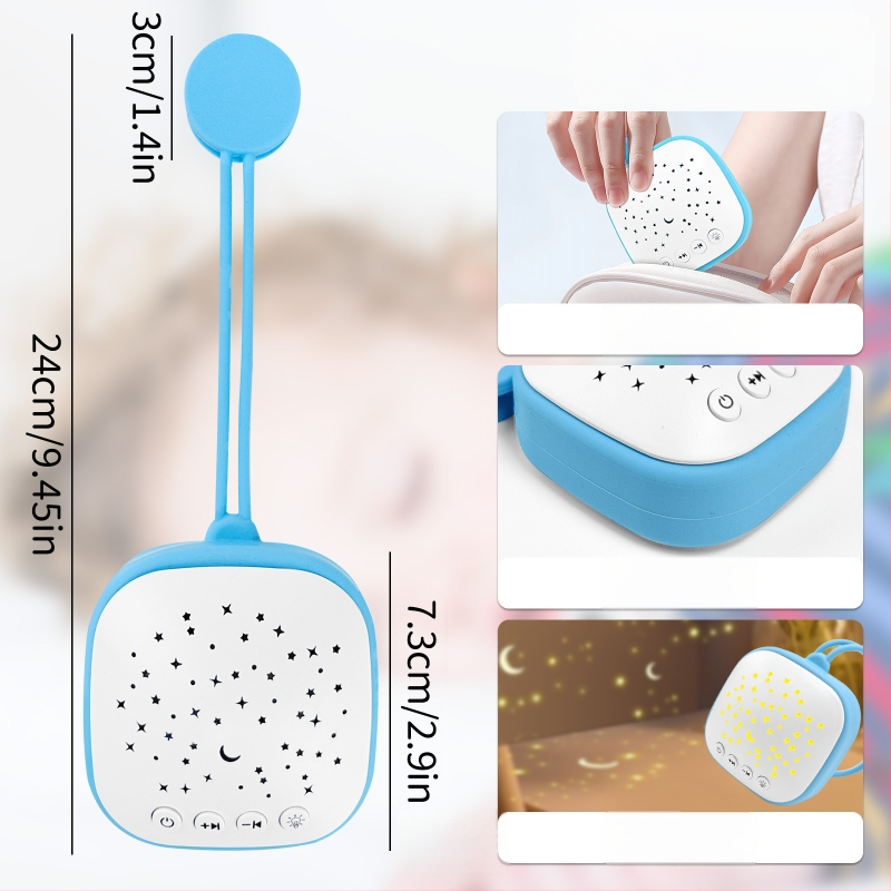 Prenosné zariadenie na spanie pre bábätká s bielym šumom a hudbou — bez displeja, verzia s nabíjaním, bez vstavaných batérií