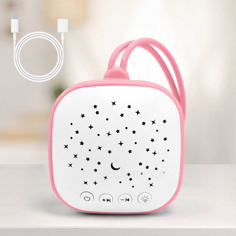 Prenosné zariadenie na spanie pre bábätká s bielym šumom a hudbou — bez displeja, verzia s nabíjaním, bez vstavaných batérií