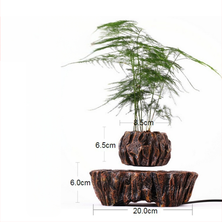 Závesná váza zo živice s magnetickým podvesením – vnútorná dekorácia, vzhľad keramickej imitácie, moderný minimalistický štýl