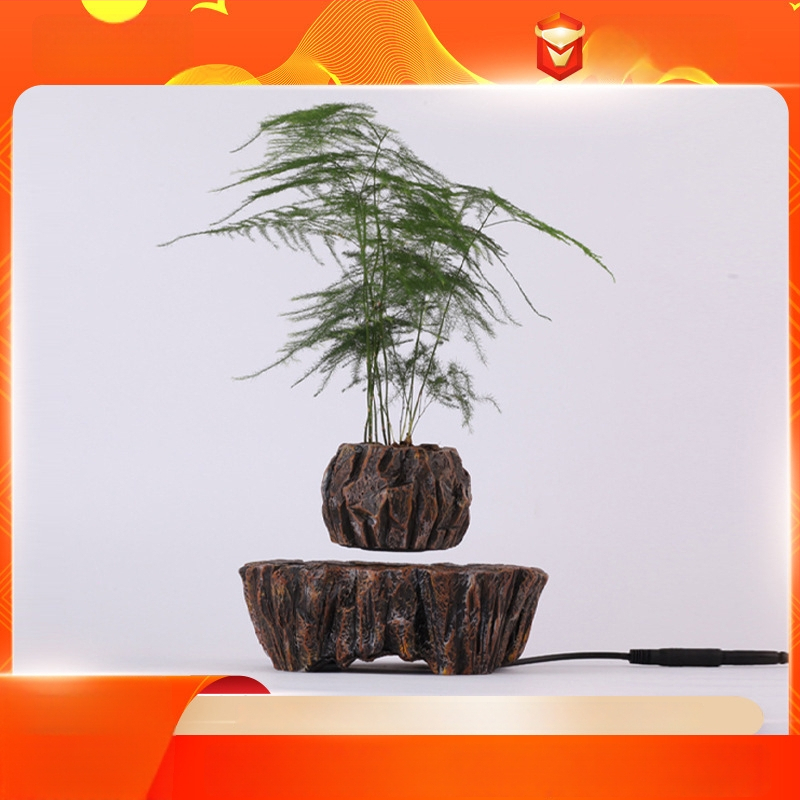 Závesná váza zo živice s magnetickým podvesením – vnútorná dekorácia, vzhľad keramickej imitácie, moderný minimalistický štýl